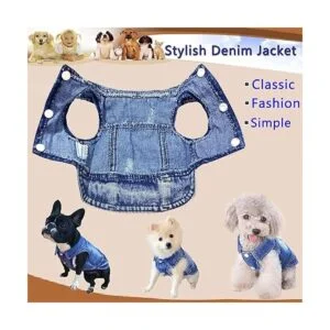 LKEX Chaqueta de mezclilla para perro camisa de mezclilla_6