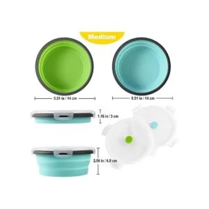 Joyinjojo Juego de 2 cuencos plegables para perros de_2