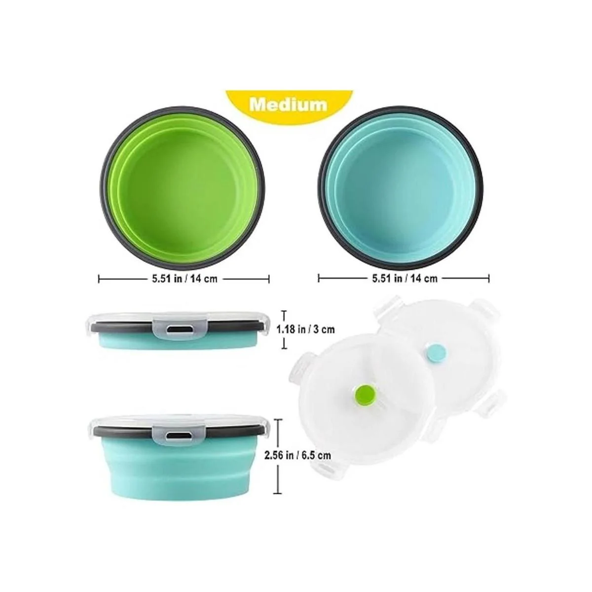 Joyinjojo Juego de 2 cuencos plegables para perros de_2