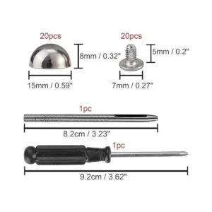 YORANYO Juego de 20 puntas y tachuelas de cúpula de 0.591_2