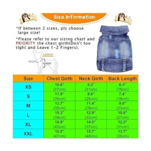 LKEX Chaqueta de mezclilla para perro camisa de mezclilla_3