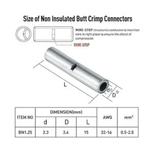 150 piezas de conectores de extremo no aislados calibre_2