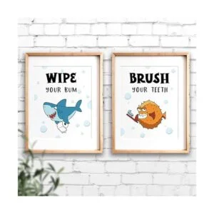 Funny Sea Critters Reglas de decoración de baño diseño de_3