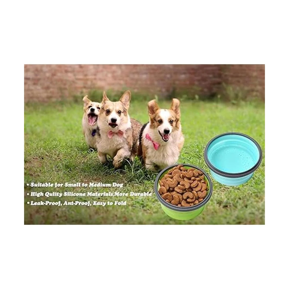 Joyinjojo Juego de 2 cuencos plegables para perros de_4