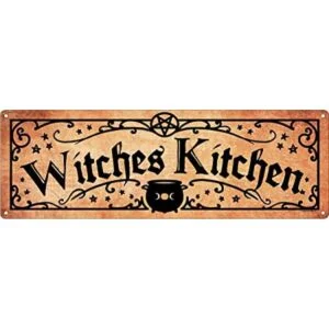 Lenrius Letrero vintage de aluminio rústico de brujas para_1