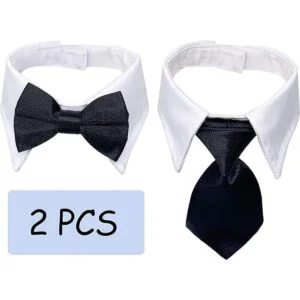 Casidoxi Dog Cat Tuxedo Collar Cat Wedding Bowtie Puppy_4