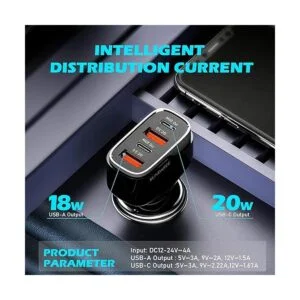 SUNDAREE Cargador de coche USB C de 4 puertos de 40 W de_3