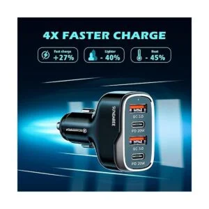 SUNDAREE Cargador de coche USB C de 4 puertos de 40 W de_2