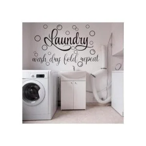 Calcomanía de pared de vinilo para sala de lavandería con_5