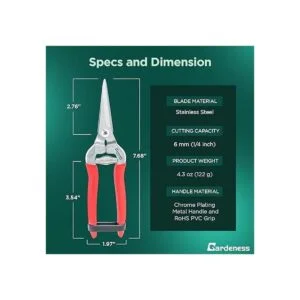 Gardeness Cortadora de poda recta con hoja dentada de_3