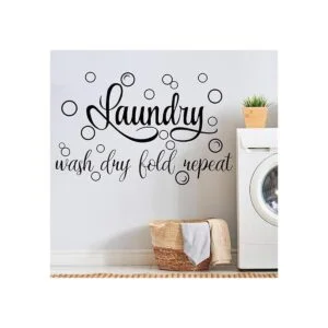 Calcomanía de pared de vinilo para sala de lavandería con_2