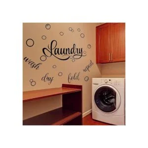 Calcomanía de pared de vinilo para sala de lavandería con_4