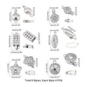 PH PandaHall Juego de 24 cierres de caja de filigrana de 6_4