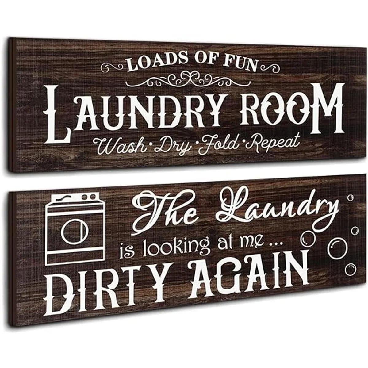 2 letreros de madera para cuarto de servicio decoración_1