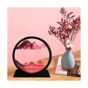 ANBOER Marco redondo de vidrio con arena líquida en_4