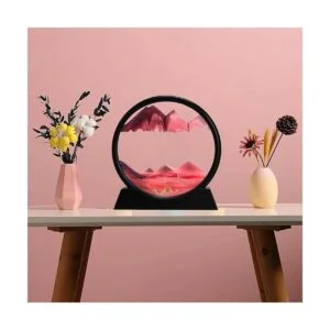 ANBOER Marco redondo de vidrio con arena líquida en_5