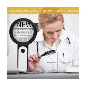JMH Lupa con luz lupa grande de mano de 30 x 18 LED luz_6