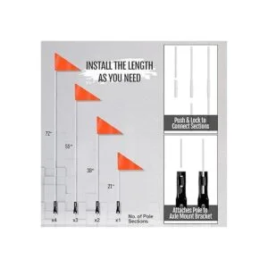 Anley Bandera de seguridad para bicicleta de 6 pies con_4