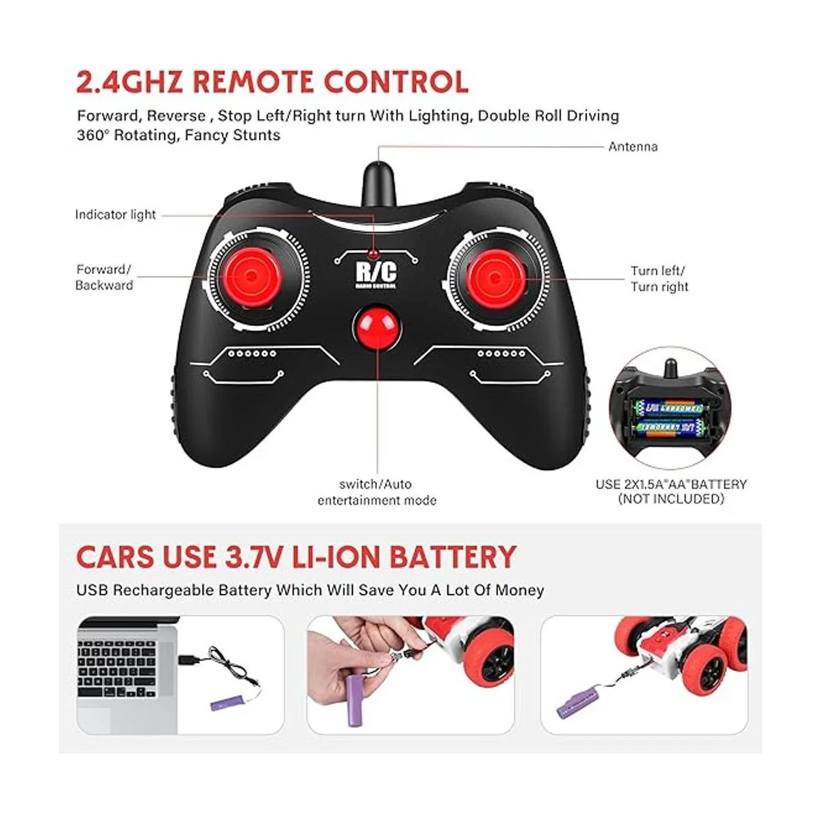 Auto de control remoto auto RC de doble cara auto de_3