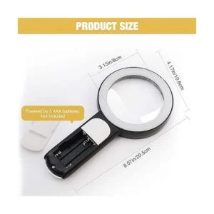 JMH Lupa con luz lupa grande de mano de 30 x 18 LED luz_2