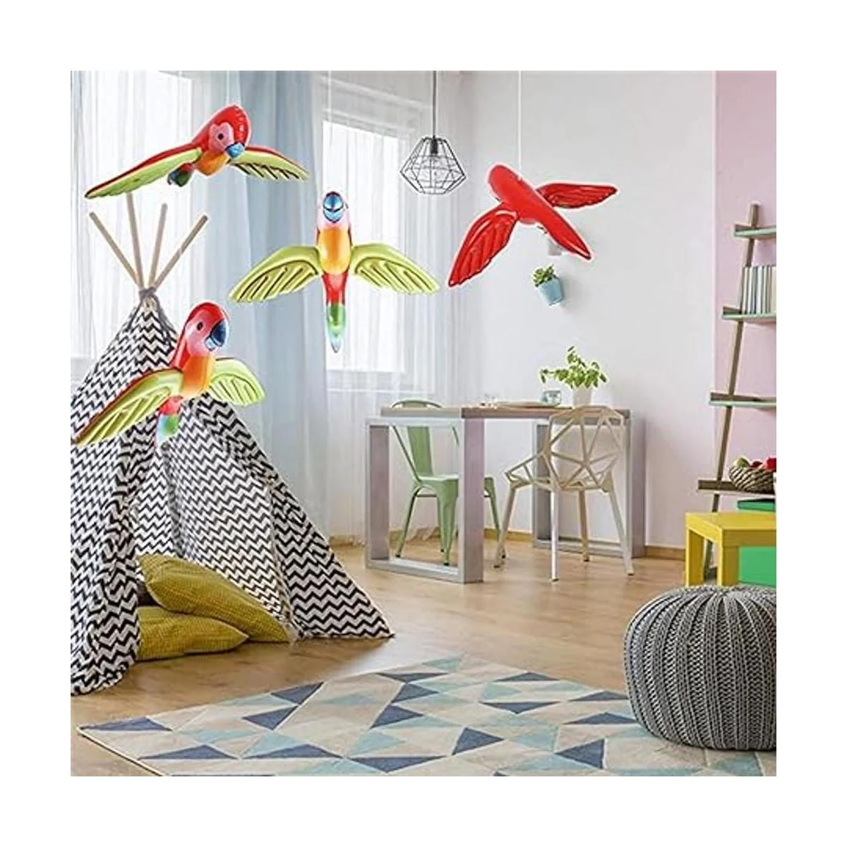 4 piezas inflables loro volador colorido inflable pájaros_3