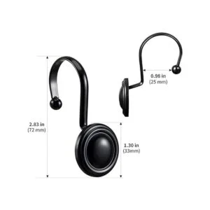 CHICTIE Ganchos para cortina de ducha color negro juego_6