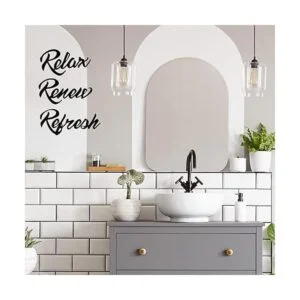 Hotop 3 letreros de pared de metal para baño decoración_5