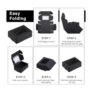 Zonon Mini caja de papel kraft de 30 piezas con ventana_3
