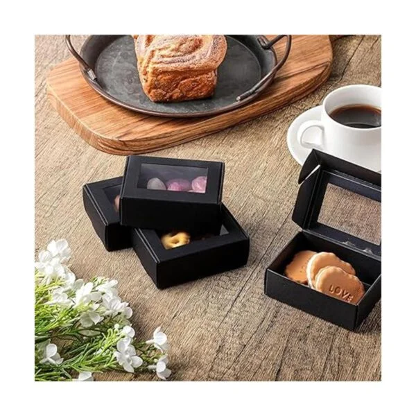 Zonon Mini caja de papel kraft de 30 piezas con ventana_6