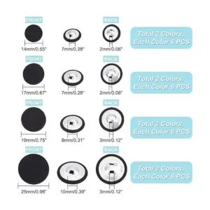 PH PandaHall 48 botones de tela con respaldo plano de 4_4