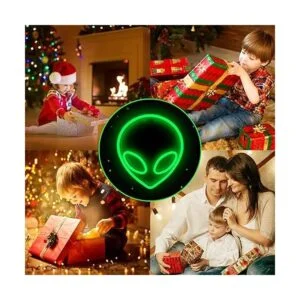 NICETHUMB Letrero de neón alienígena para decoración de_6