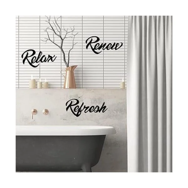 Hotop 3 letreros de pared de metal para baño decoración_6