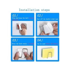 Paquete de 4 soportes de esponja para fregadero de cocina_4