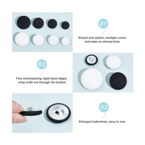 PH PandaHall 48 botones de tela con respaldo plano de 4_5