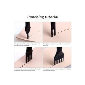 Juego de 4 herramientas de perforación de cuero para_5