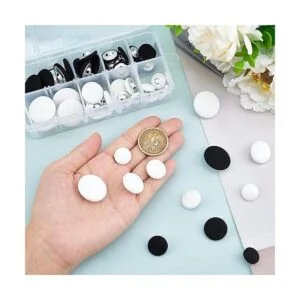 PH PandaHall 48 botones de tela con respaldo plano de 4_6