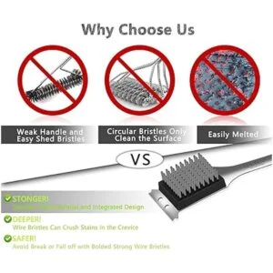 SEETEN Cepillo de parrilla y raspador con 1 guante de_4