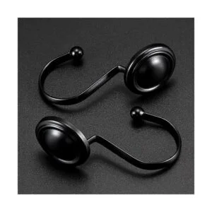 CHICTIE Ganchos para cortina de ducha color negro juego_3