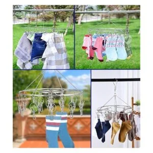 CenYouful Tendedero colgante redondo de acero inoxidable_2