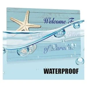 BEASTZHENG Letrero de metal con texto Welcome to Our_3