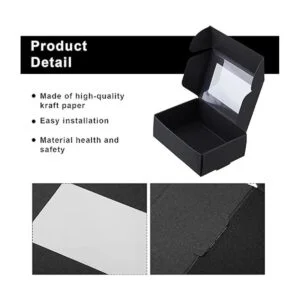 Zonon Mini caja de papel kraft de 30 piezas con ventana_4