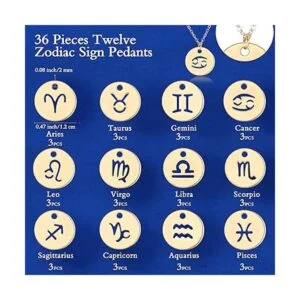 Yinkin 36 piezas doce signo del zodiaco colgantes de_2