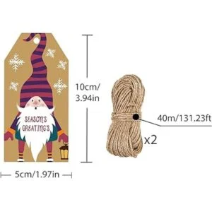 Doumeny 200 etiquetas de regalo de gnomo de Navidad_2