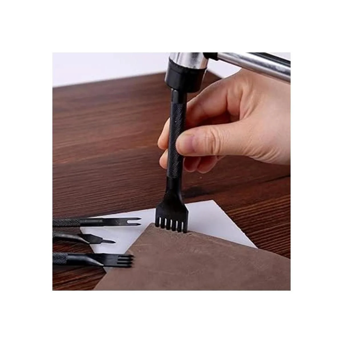 Juego de 4 herramientas de perforación de cuero para_6