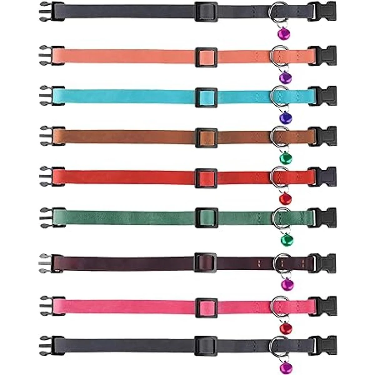 Murom Breakaway Collar de piel para gatos con campana_3