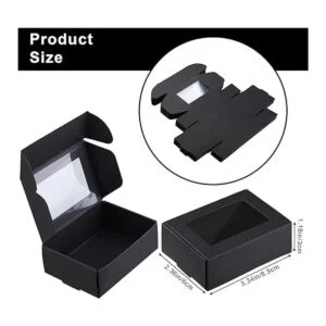 Zonon Mini caja de papel kraft de 30 piezas con ventana_2