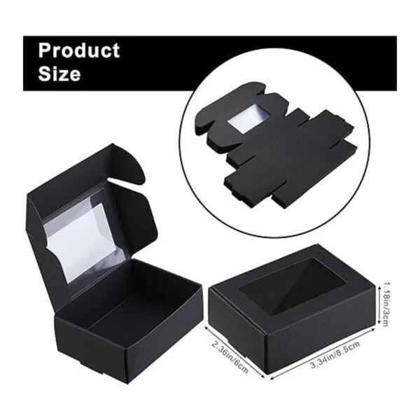 Zonon Mini caja de papel kraft de 30 piezas con ventana_2