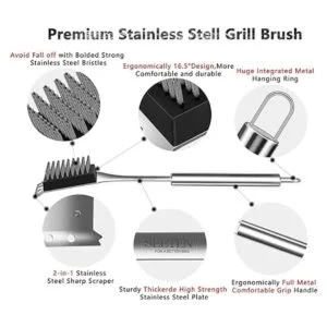 SEETEN Cepillo de parrilla y raspador con 1 guante de_2