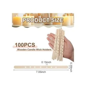Anjmd 100 soportes de mecha de madera para velas_2