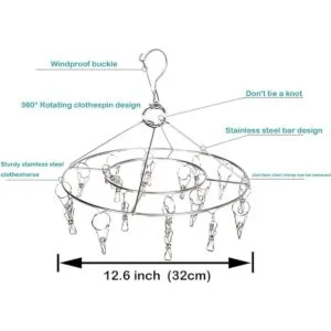 CenYouful Tendedero colgante redondo de acero inoxidable_5